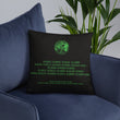 Binary Instructions To Keep Moving The World Forward With Venusian Earth In Green on Basic Pillow