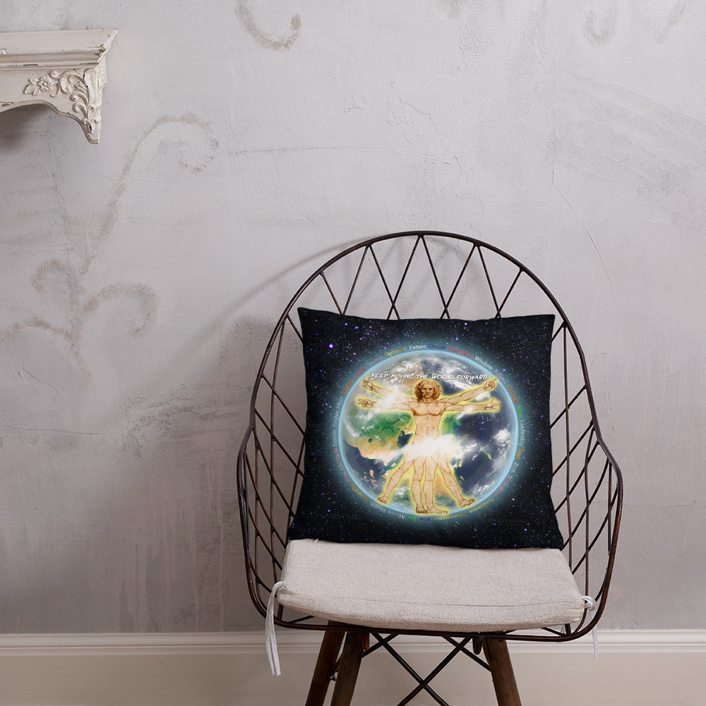 Vitruvian Earth on Basic Pillow