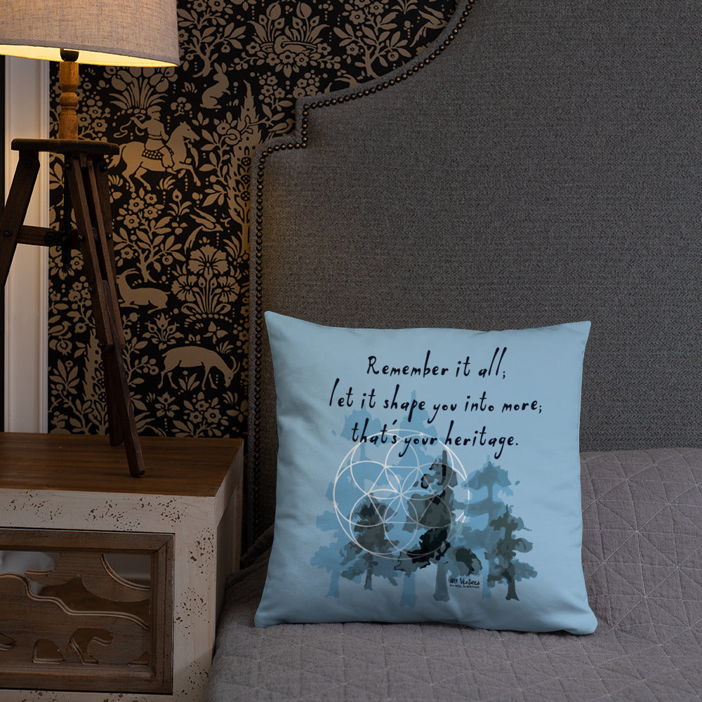 Remember Your Heritage Haiku With Trees on Basic Pillow