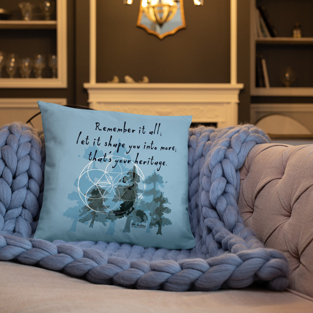 Remember Your Heritage Haiku With Trees on Basic Pillow