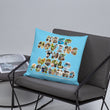 Baby Animals Keep Moving The World Forward In Blue on Basic Pillow