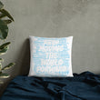 Word Clouds To Keep Moving The World Forward Through Blue Word Sky on Basic Pillow