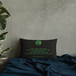 Binary Instructions To Keep Moving The World Forward With Venusian Earth In Green on Basic Pillow