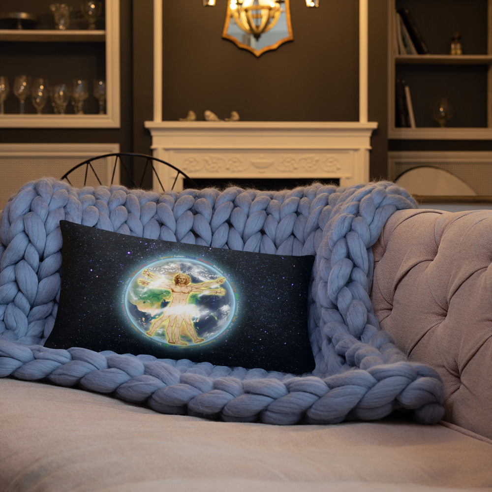 Vitruvian Earth on Basic Pillow