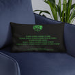 Binary Instructions To Keep Moving The World Forward With Venusian Earth In Green on Basic Pillow