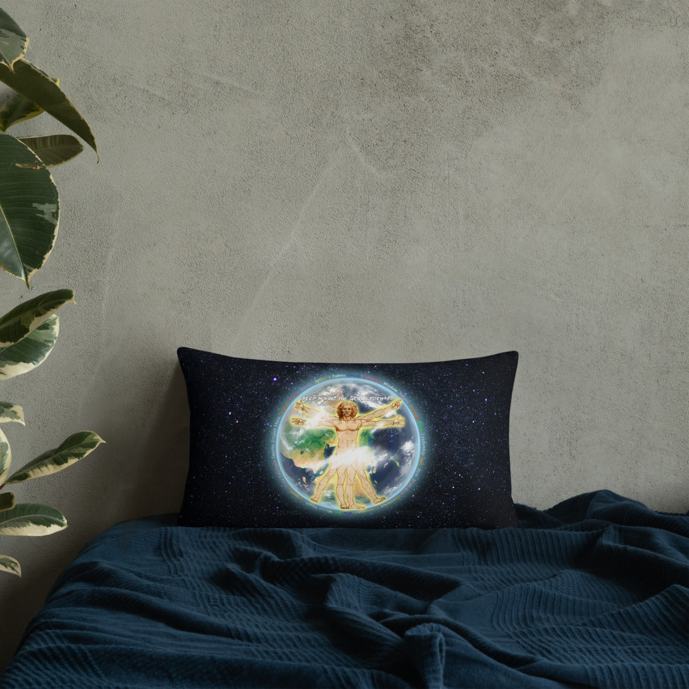 Vitruvian Earth on Basic Pillow