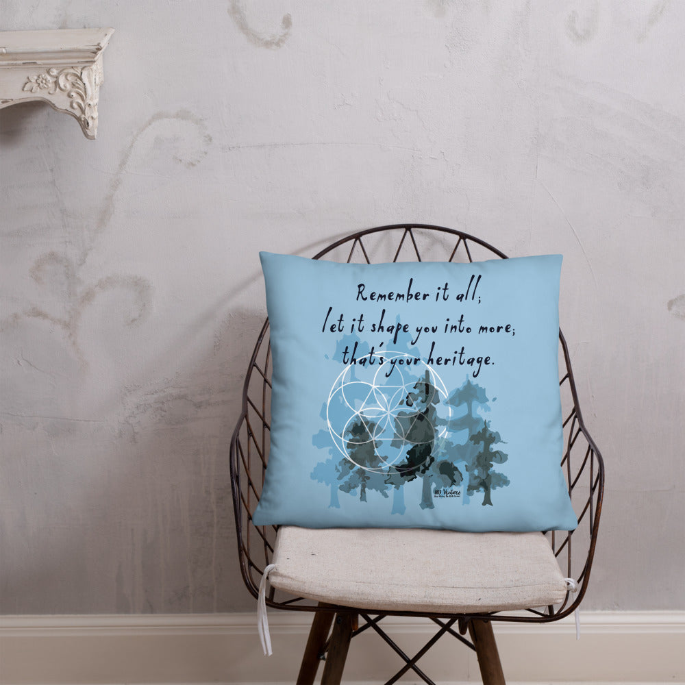 Remember Your Heritage Haiku With Trees on Basic Pillow