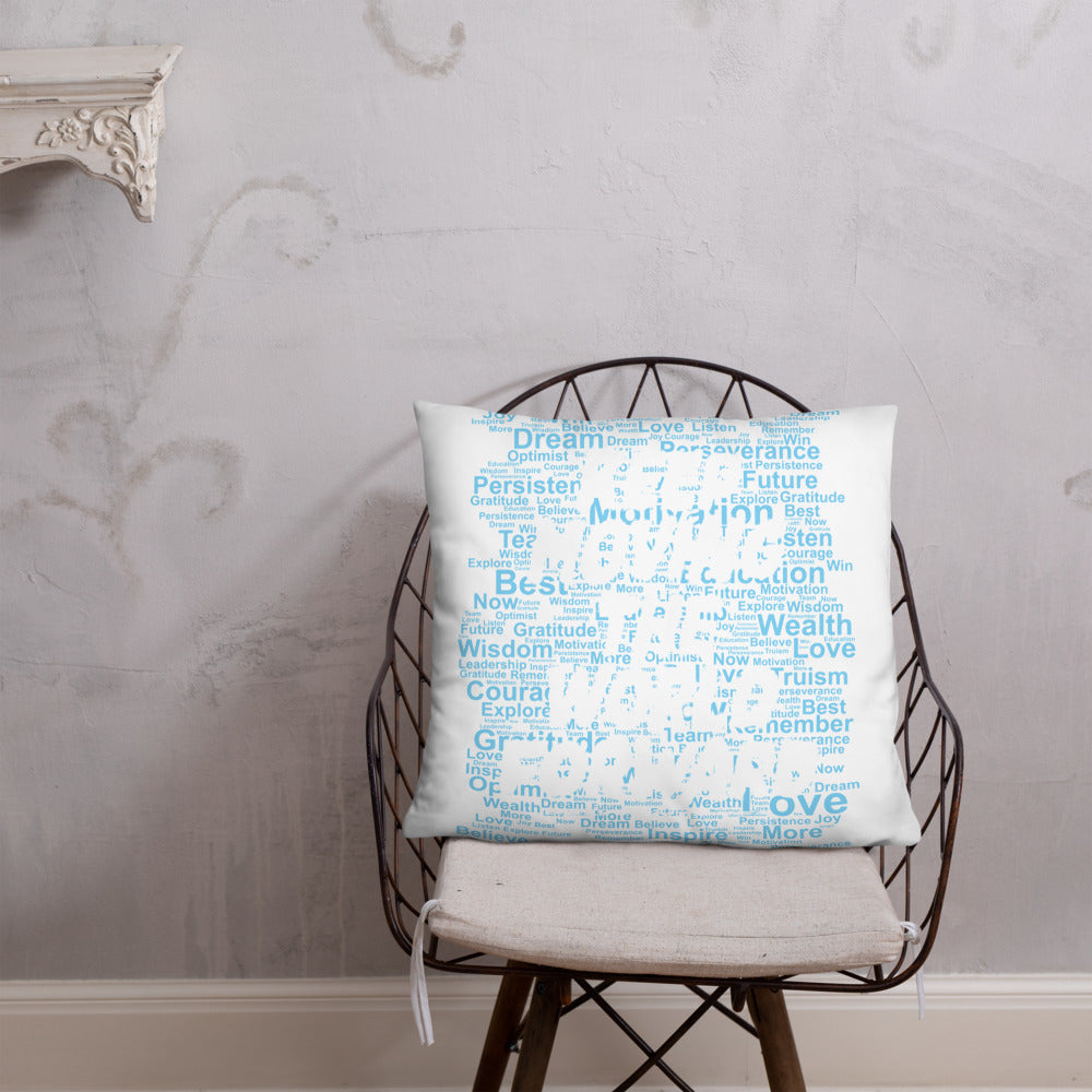 Word Clouds To Keep Moving The World Forward Through Blue Word Sky on Basic Pillow