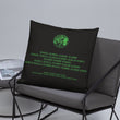 Binary Instructions To Keep Moving The World Forward With Venusian Earth In Green on Basic Pillow