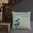 Love Gratitude Peace Harmony Haiku With Bamboo on Basic Pillow