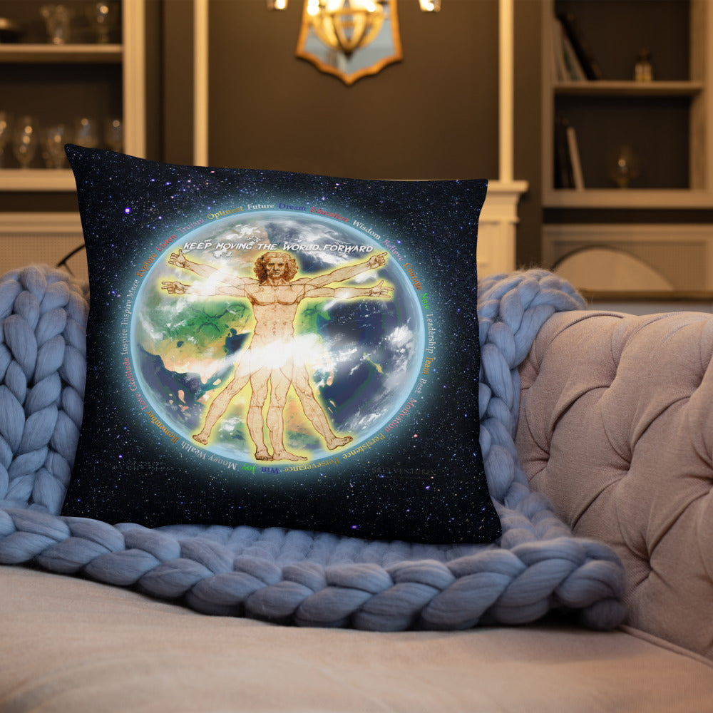 Vitruvian Earth on Basic Pillow