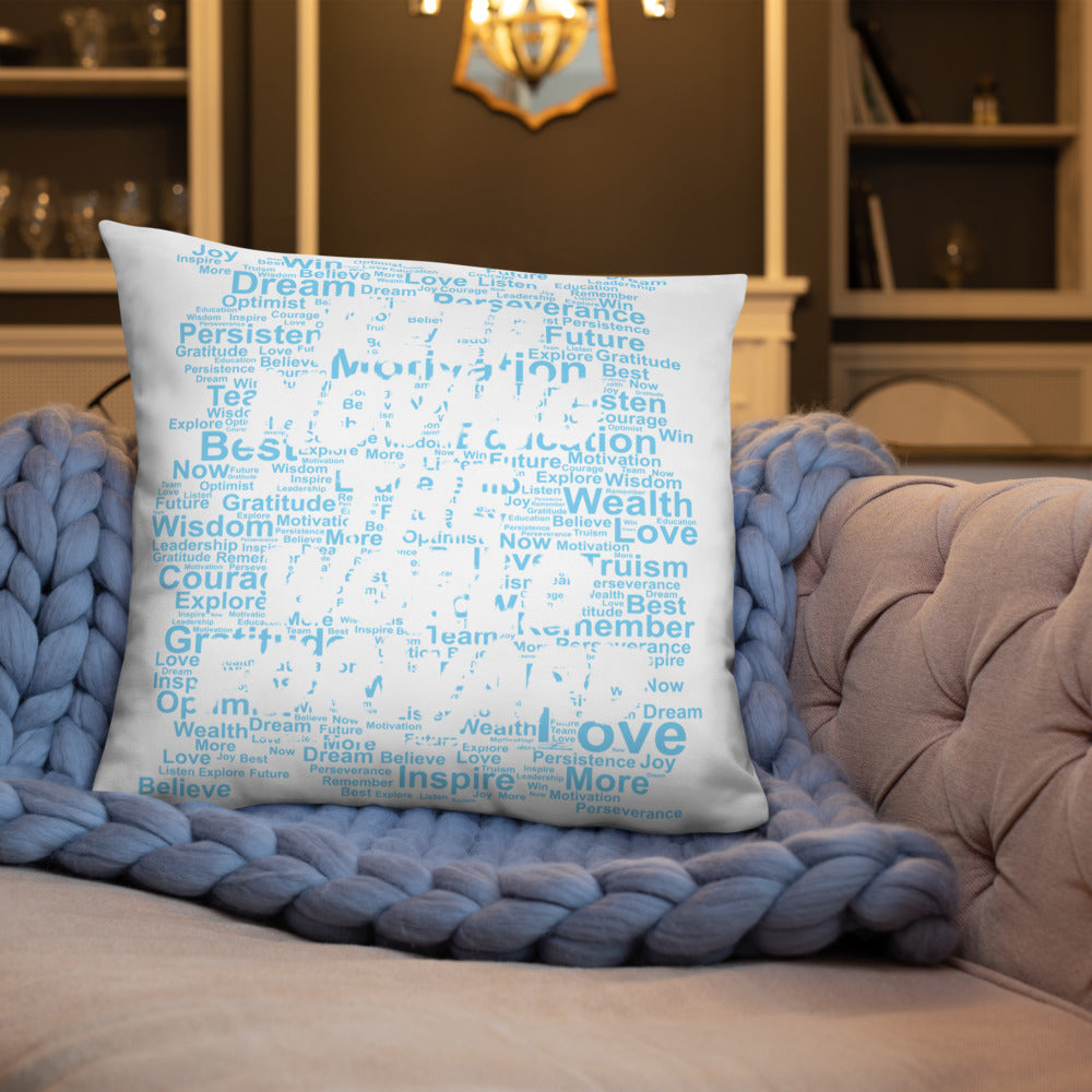 Word Clouds To Keep Moving The World Forward Through Blue Word Sky on Basic Pillow