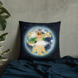 Vitruvian Earth on Basic Pillow