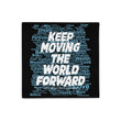 Word Clouds To Keep Moving The World Forward Through Black And Blue on Basic Pillow Case