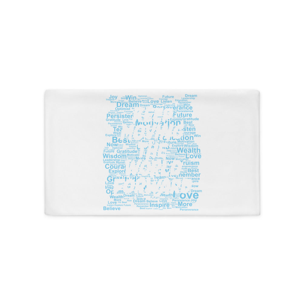 Word Clouds To Keep Moving The World Forward Through Blue Word Sky on Basic Pillow Case