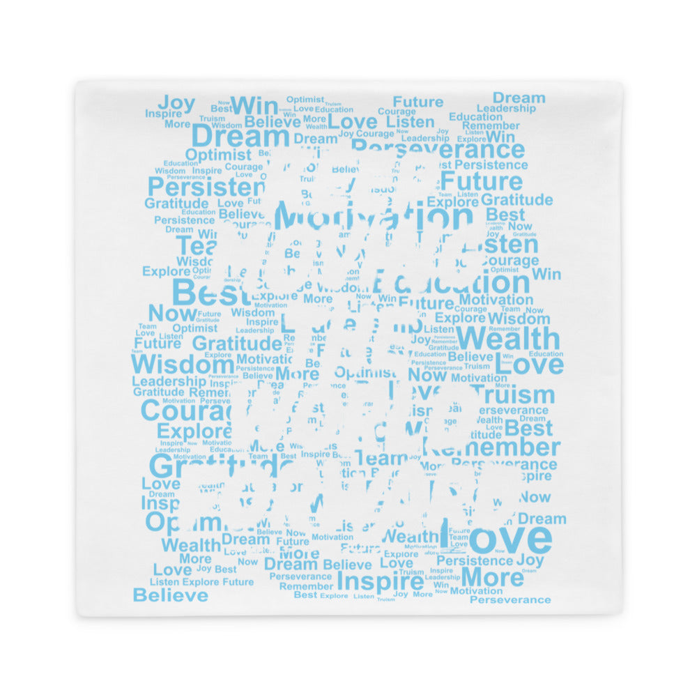 Word Clouds To Keep Moving The World Forward Through Blue Word Sky on Basic Pillow Case