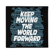 Word Clouds To Keep Moving The World Forward Through Black And Blue on Basic Pillow Case