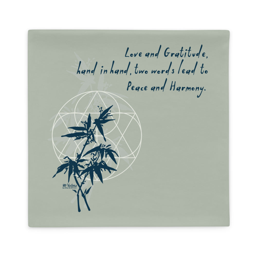 Love Gratitude Peace Harmony Haiku With Bamboo on Basic Pillow Case