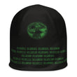 Binary Instructions To Keep Moving The World Forward With Vitruvian Earth In Green on Original Beanie