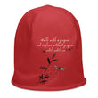 Walk With A Purpose Haiku With Dragonfly on Original Beanie