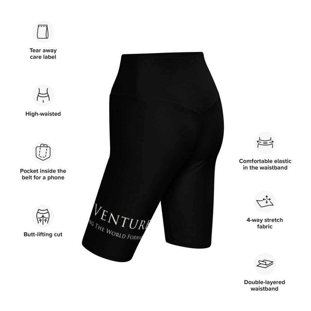 5813 Ventures Logo In Pearl on Biker Shorts