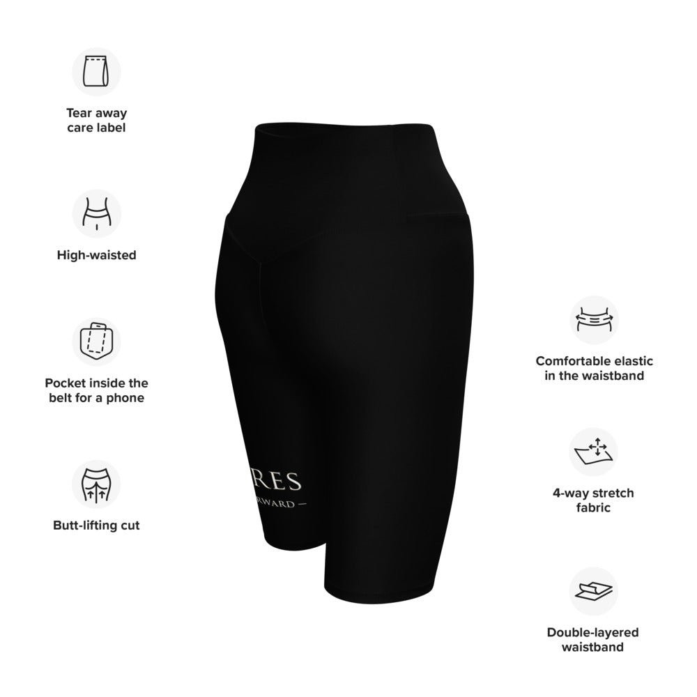 5813 Ventures Logo In Pearl on Biker Shorts