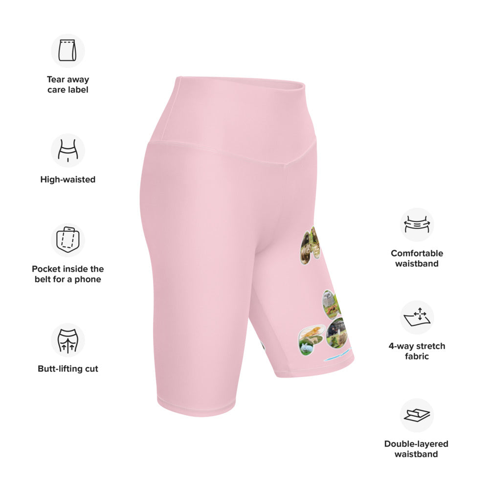 Baby Animals Keep Moving The World Forward In Pink on Biker Shorts