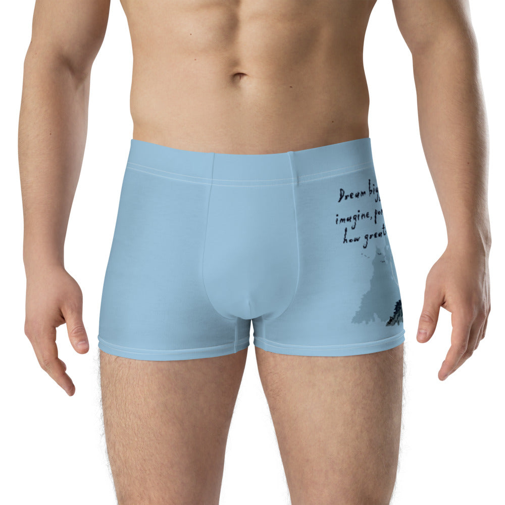 Dream Bigger Haiku With Mountains on Men's Boxer Briefs