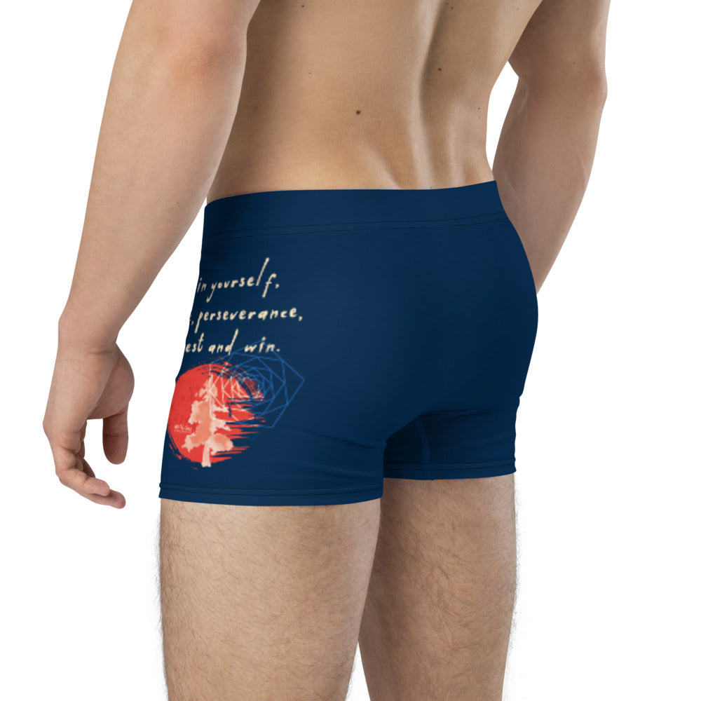 Believe To Win Haiku With Sun Tree on Men's Boxer Briefs