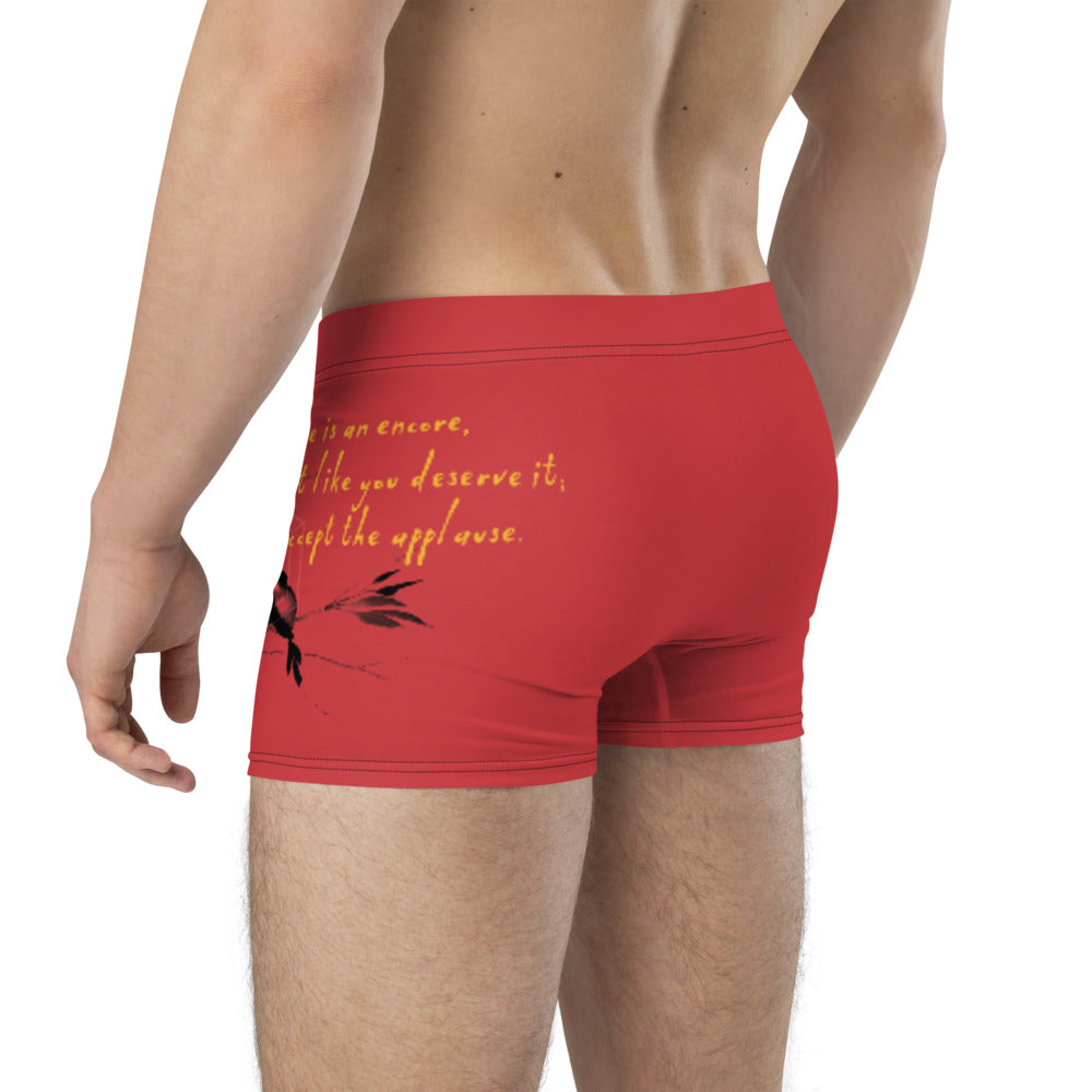 Life Is An Encore Haiku With Wren on Men's Boxer Briefs