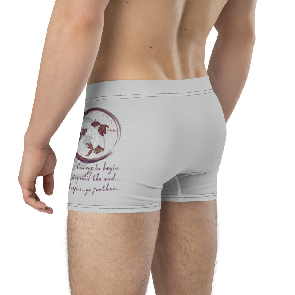 Courage To Begin Haiku With Fish on Men's Boxer Briefs