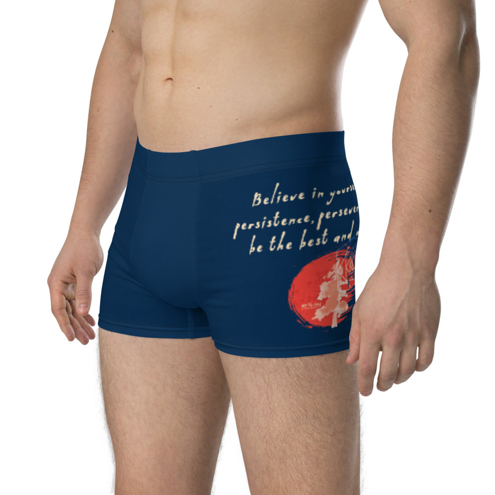 Believe To Win Haiku With Sun Tree on Men's Boxer Briefs