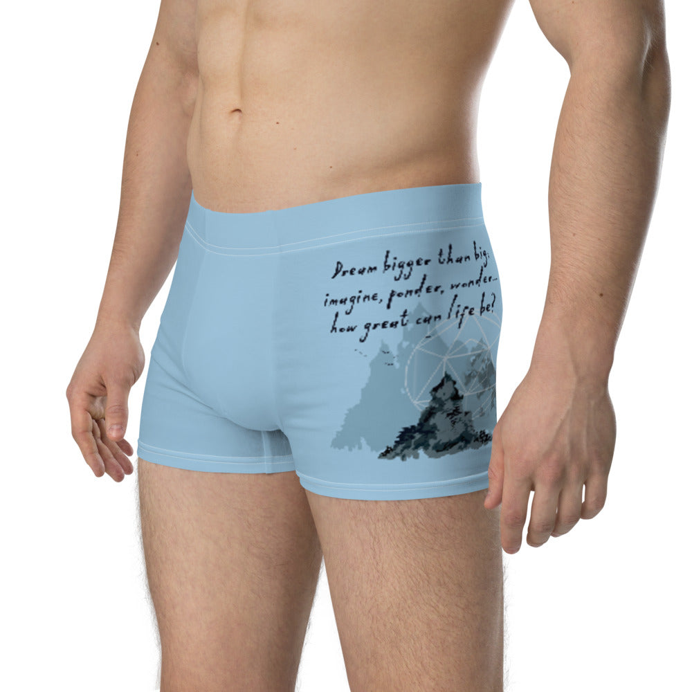 Dream Bigger Haiku With Mountains on Men's Boxer Briefs