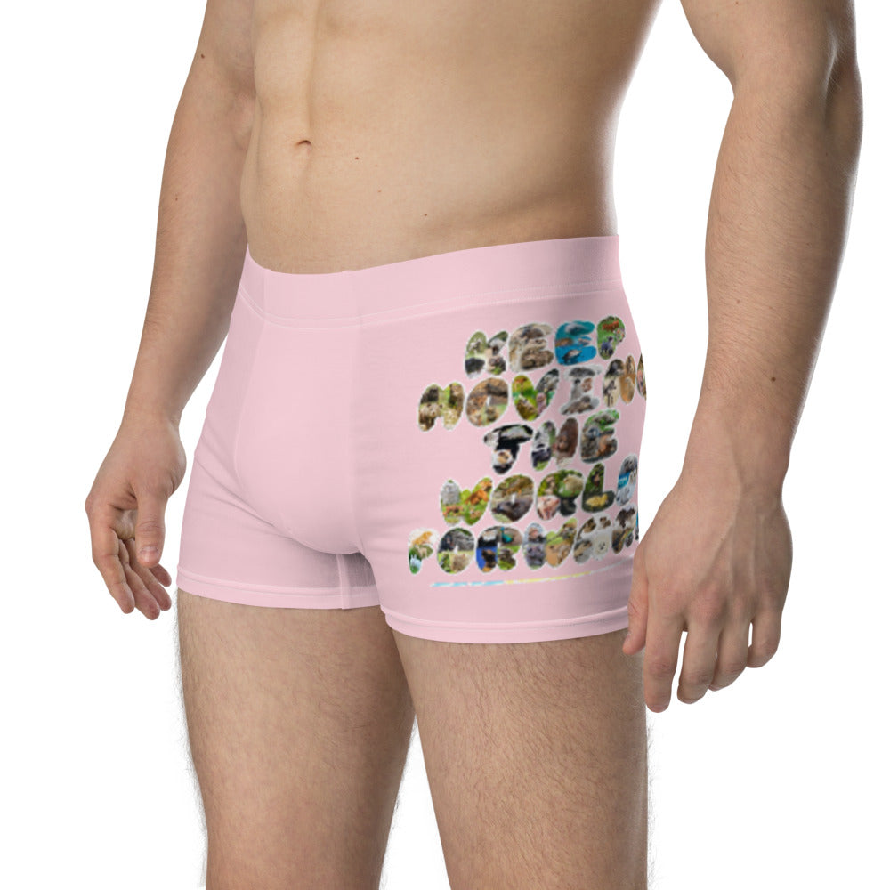 Baby Animals Keep Moving The World Forward In Pink on Men's Boxer Briefs