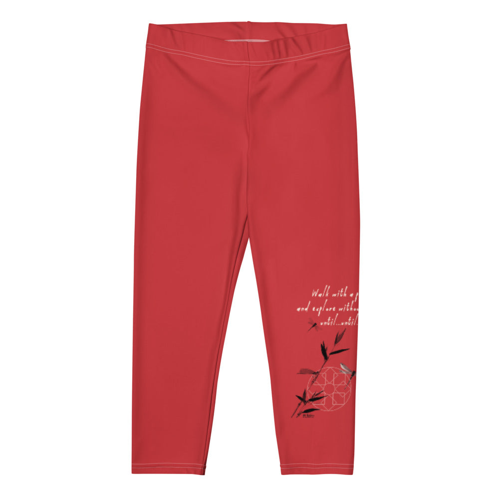 Walk With A Purpose Haiku With Dragonfly on Capri Leggings