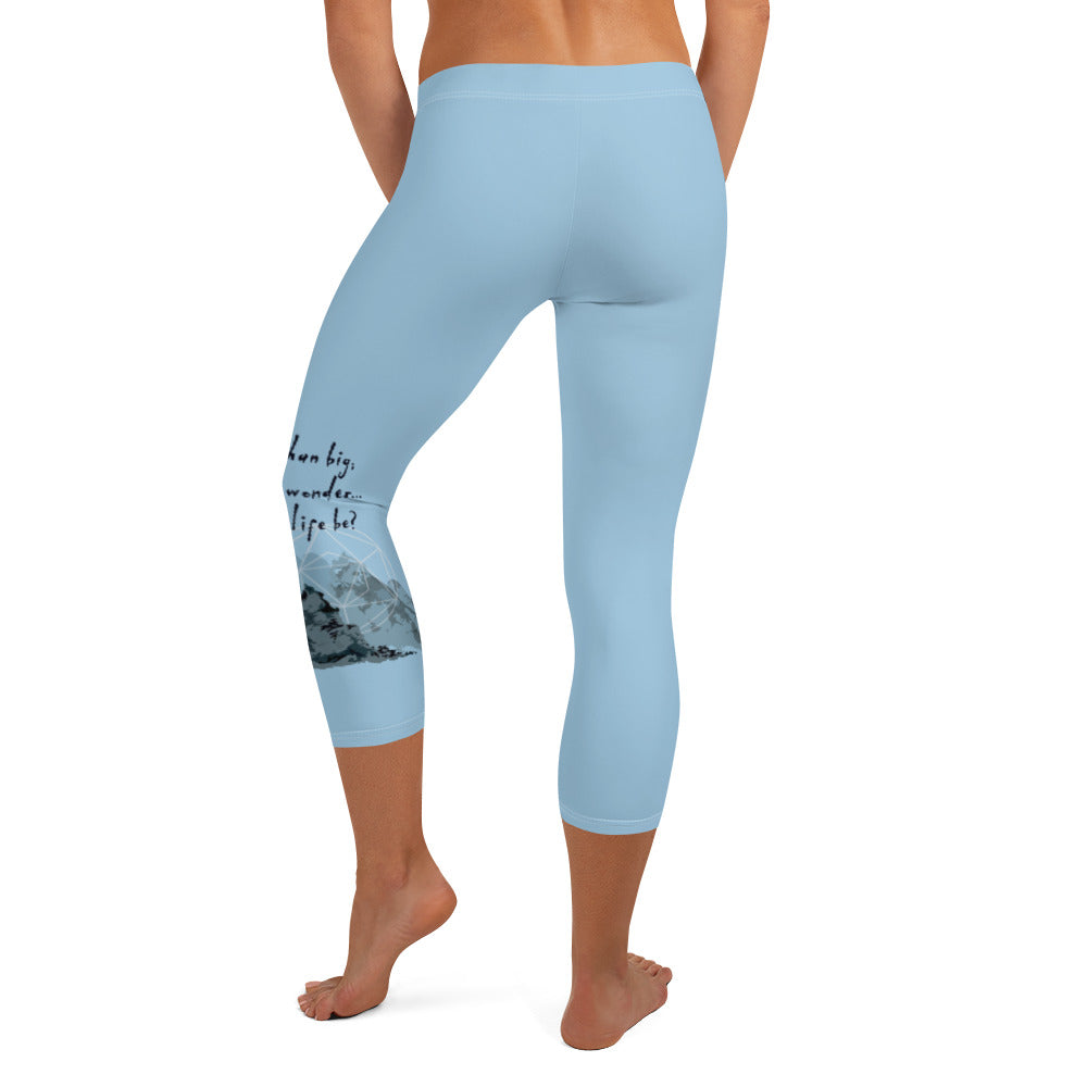 Dream Bigger Haiku With Mountains on Capri Leggings