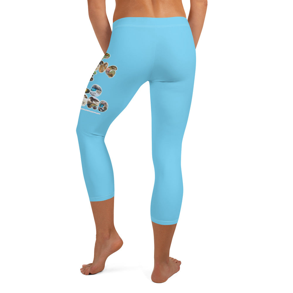 Baby Animals Keep Moving The World Forward In Blue on Capri Leggings