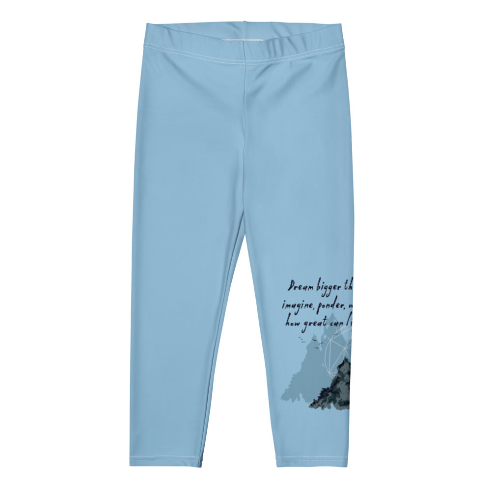 Dream Bigger Haiku With Mountains on Capri Leggings