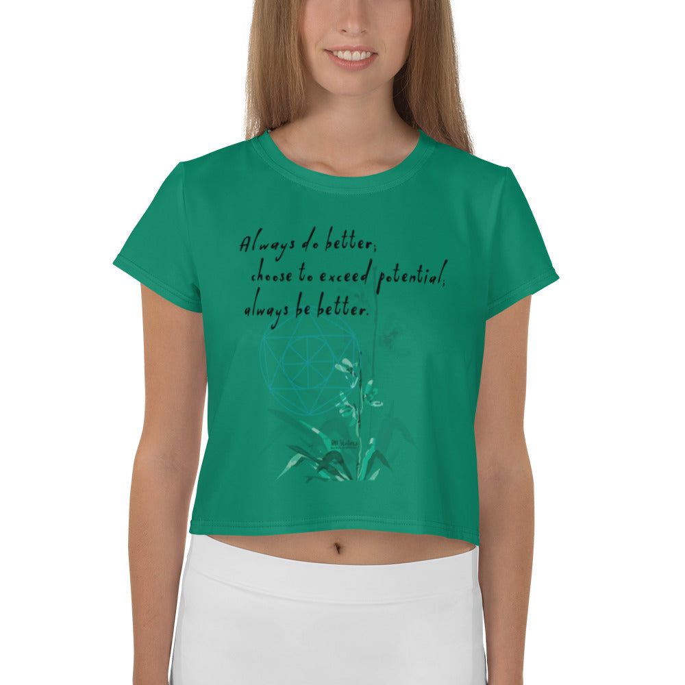 Always Better Haiku With Lilies on Women's Original Crop Top T-Shirt