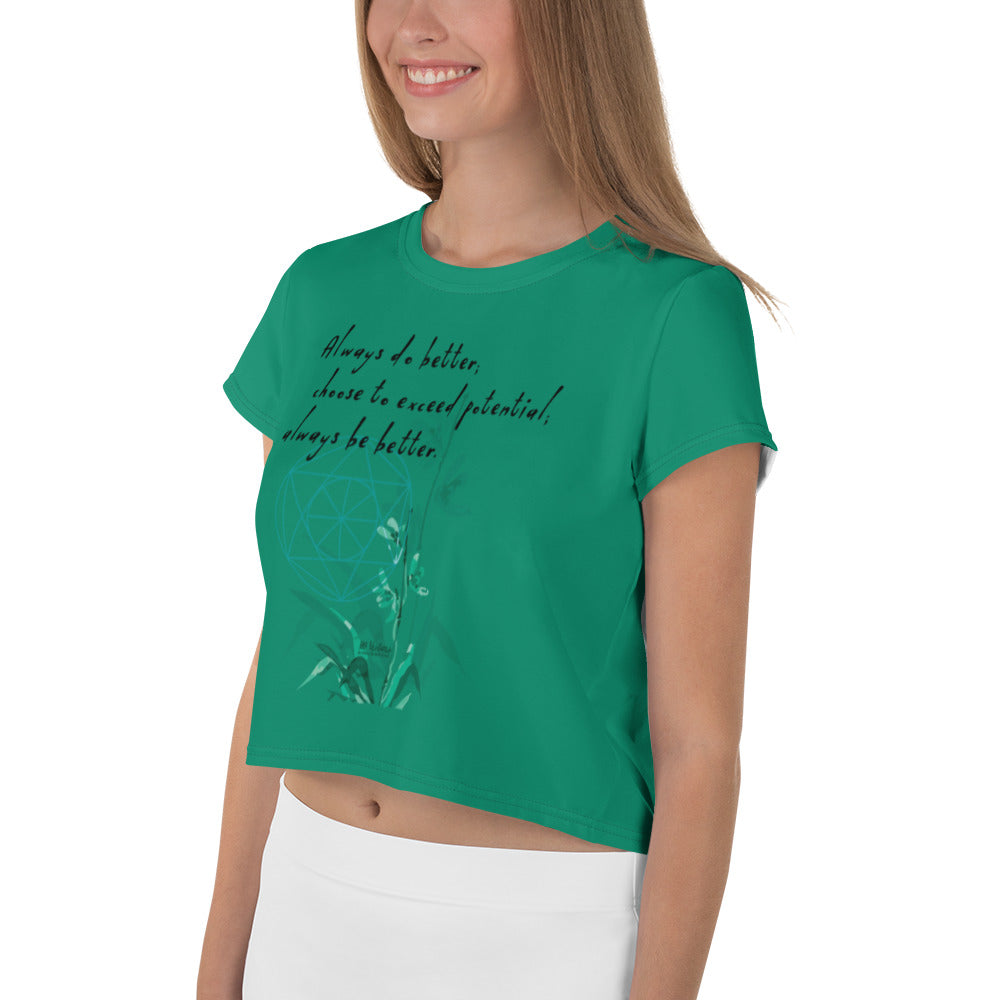 Always Better Haiku With Lilies on Women's Original Crop Top T-Shirt