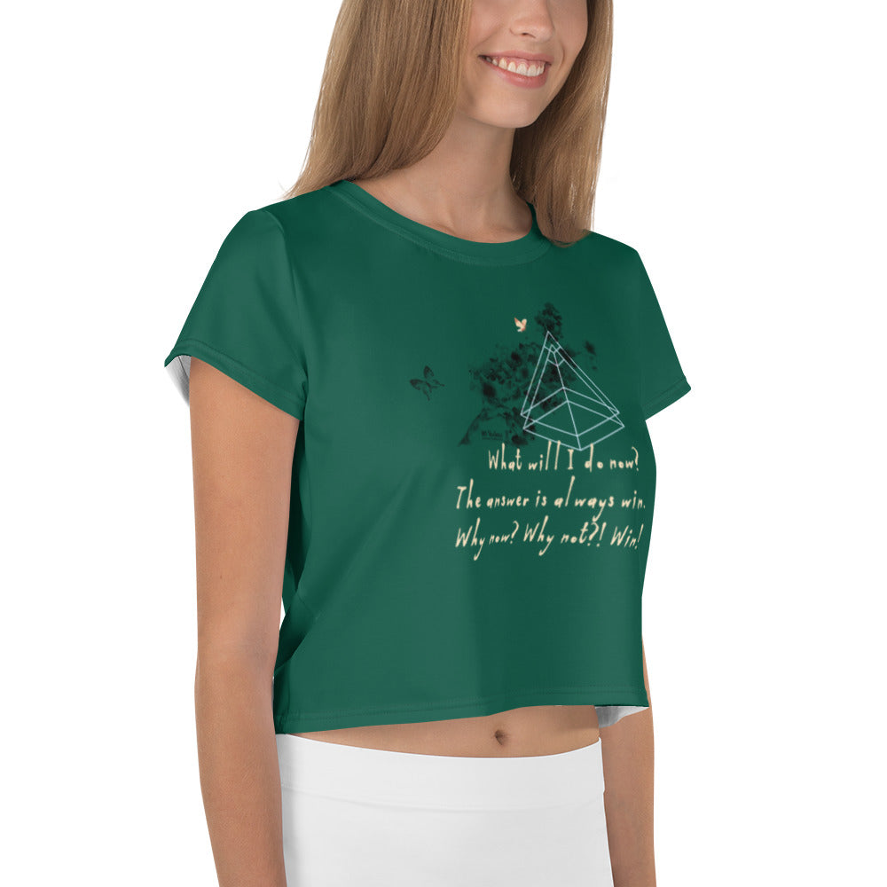 Always Win Now Haiku With Butterfly on Women's Original Crop Top T-Shirt