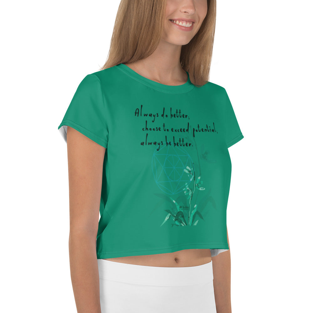 Always Better Haiku With Lilies on Women's Original Crop Top T-Shirt