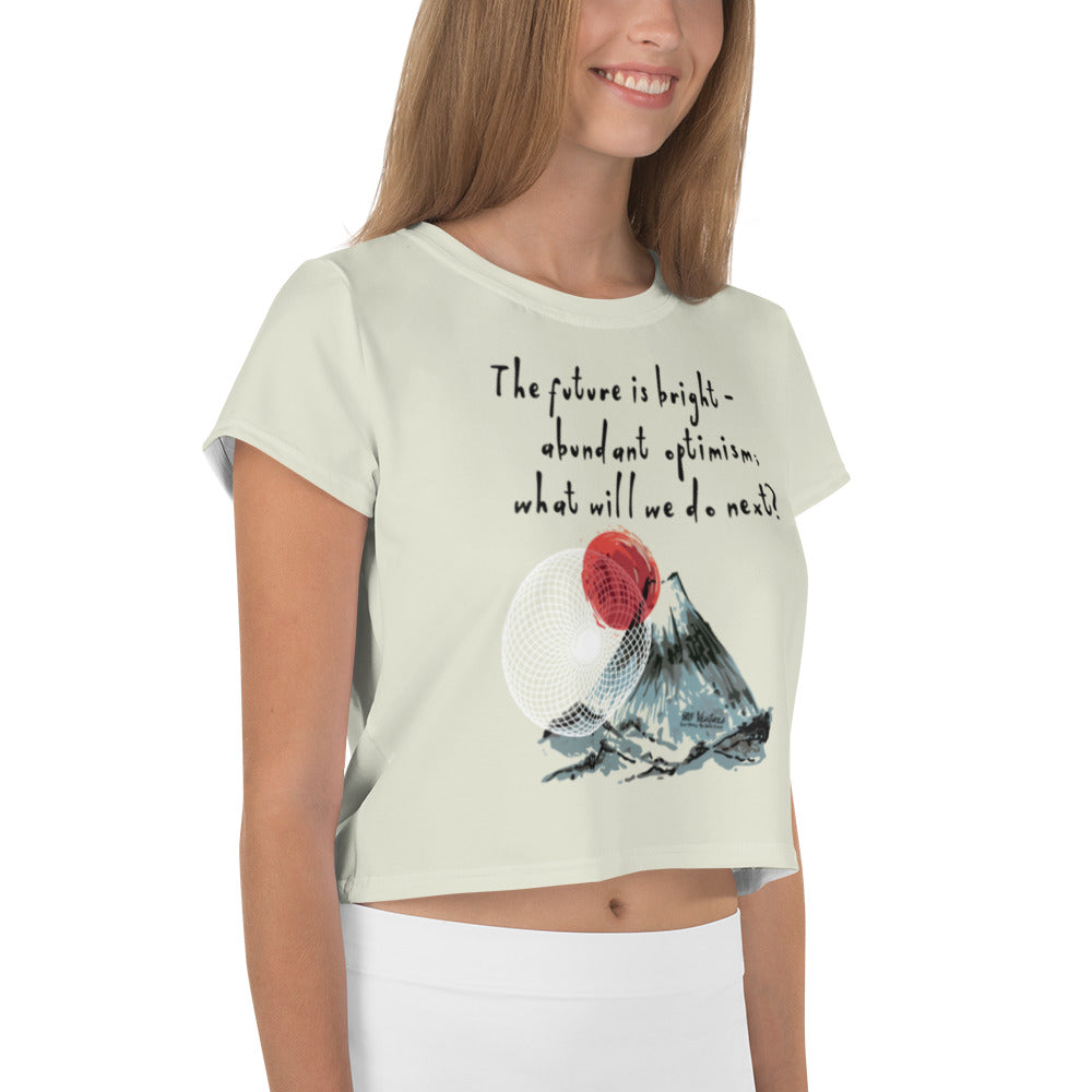 Future Is Bright Haiku With Mountain Sun on Women's Original Crop Top T-Shirt