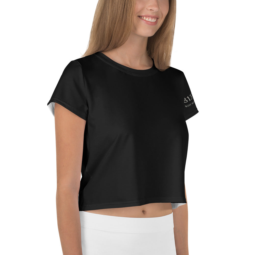 5813 Ventures Logo In Pearl on Women's Original Crop Top T-Shirt