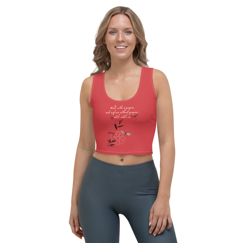 Walk With A Purpose Haiku With Dragonfly on Women's Original Crop Tank Top