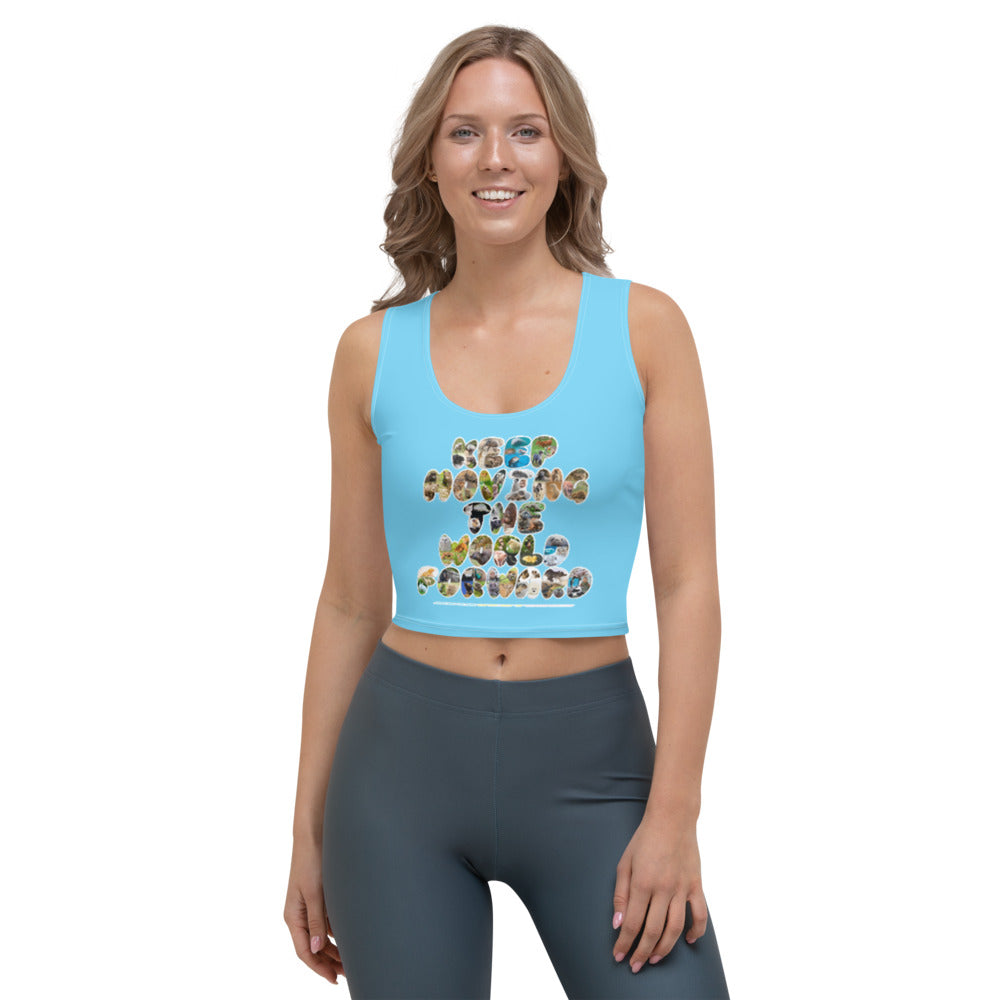 Baby Animals Keep Moving The World Forward In Blue on Women's Original Crop Tank Top