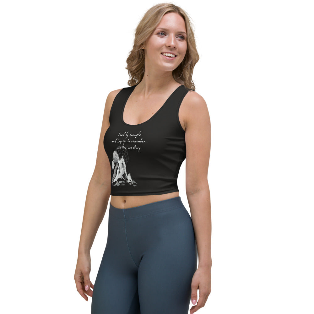 Lead By Example Haiku With Mountain Shrines on Women's Original Crop Tank Top