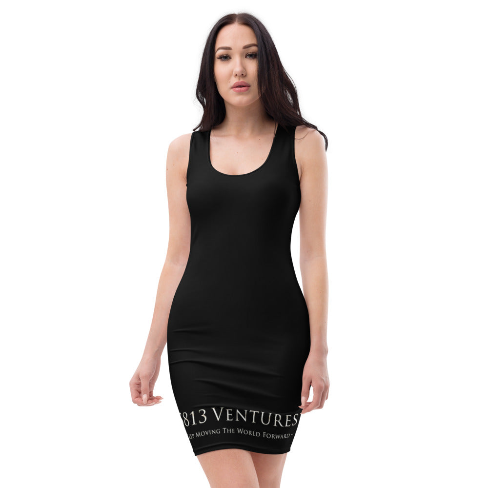 5813 Ventures Logo In Pearl on Women's Original Fitted Dress