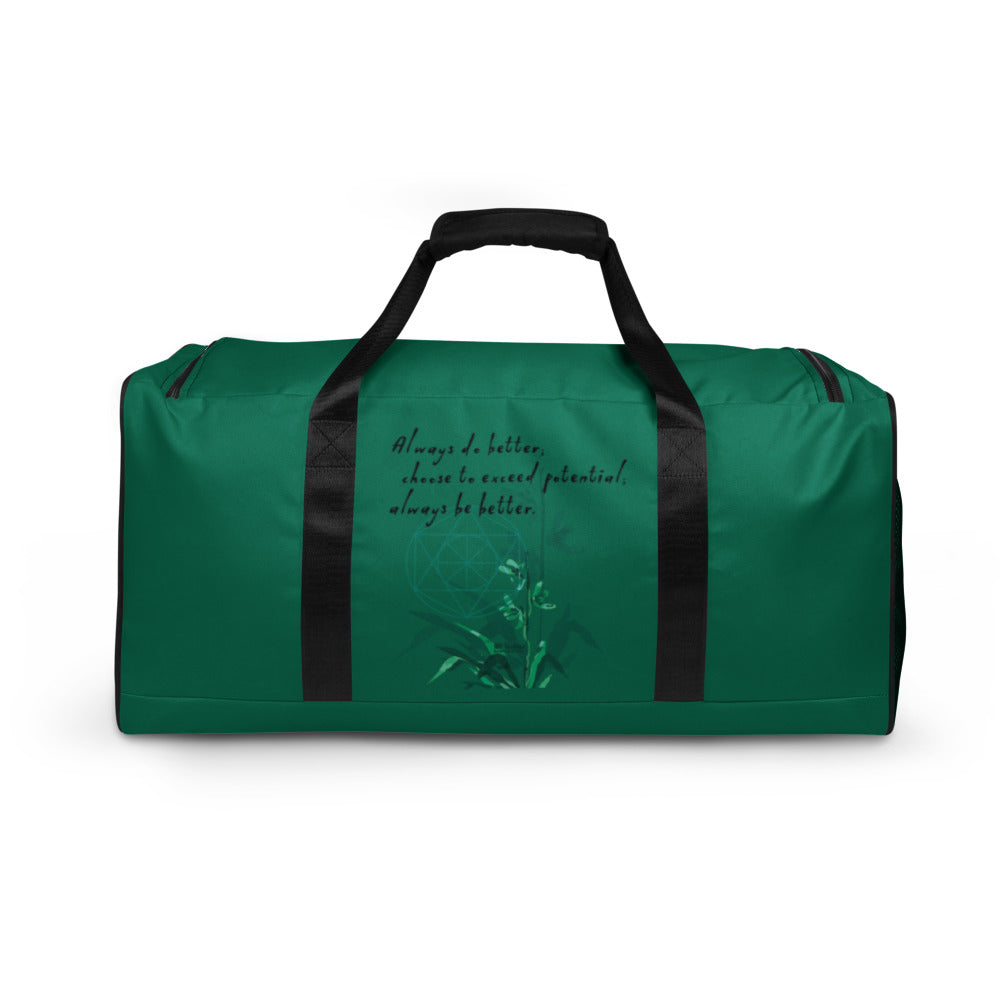 Always Better Haiku With Lilies on Duffel Bag