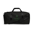 Binary Instructions To Keep Moving The World Forward With Vitruvian Earth In Green on Duffel Bag